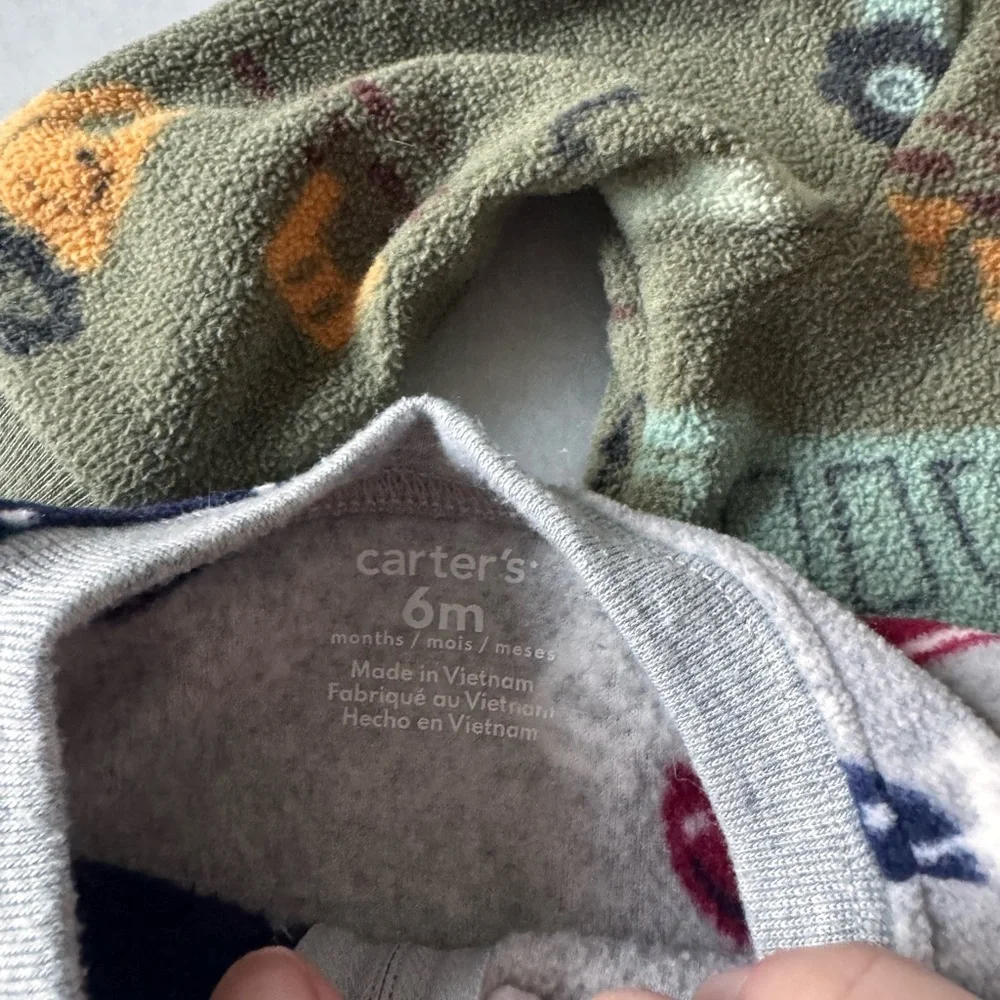 Carter's Kids One Piece Footies - Gray and Green